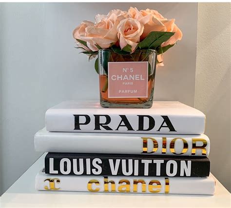 book shelf with chanel|chanel book decorations.